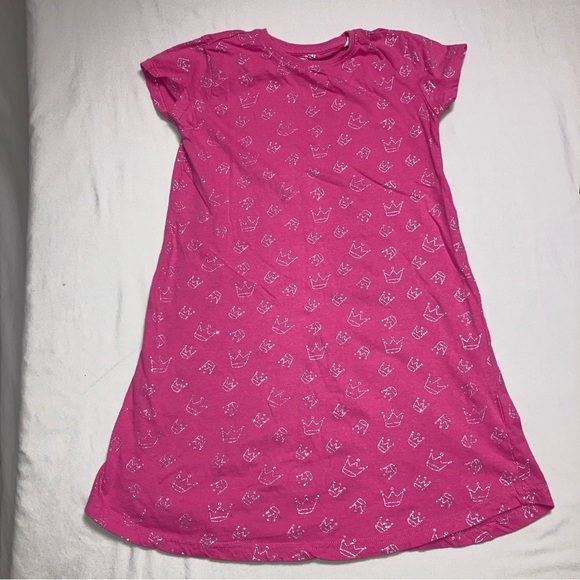🆕 Princess Crown Dress Girl’s 9-10 Pink Silver A line. Summer Sun Dress Soft - Picture 3 of 6